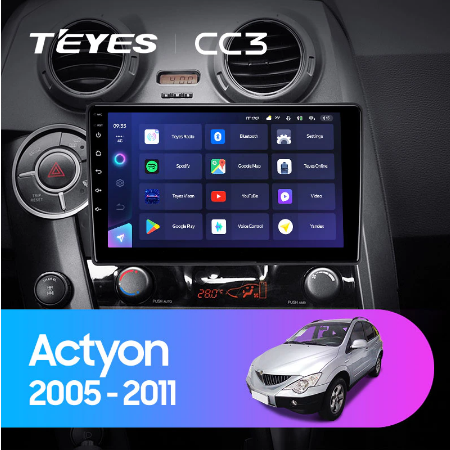 Штатная магнитола SsangYong Actyon C100 (2005-2011) Teyes CC3 2019 - фото 7291