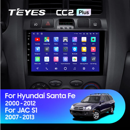 Штатная магнитола Hyundai Santa Fe SM 2000-2012 / JAC S1 (Rein) 1 2007-2013 - Teyes CC2L Plus/CC2 Plus 2095 - фото 8257