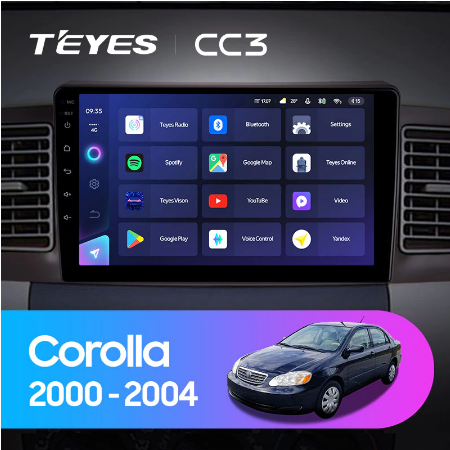 Штатная магнитола Toyota Corolla E130 E120 (2000-2004) Teyes CC3 2114 - фото 8531