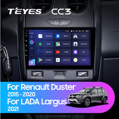 Штатная магнитола Renault Duster 2015-2020 / LADA Largus 1 2021 Teyes CC3 2293 - фото 9374